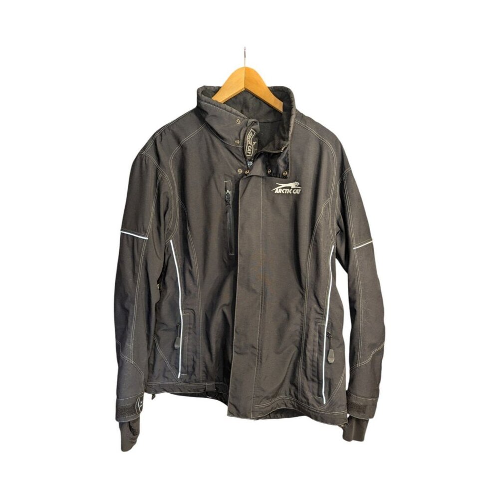 Arctic Cat Arcticwear Women's Black Coat Size XL Zip Alpine Jacket Reflective